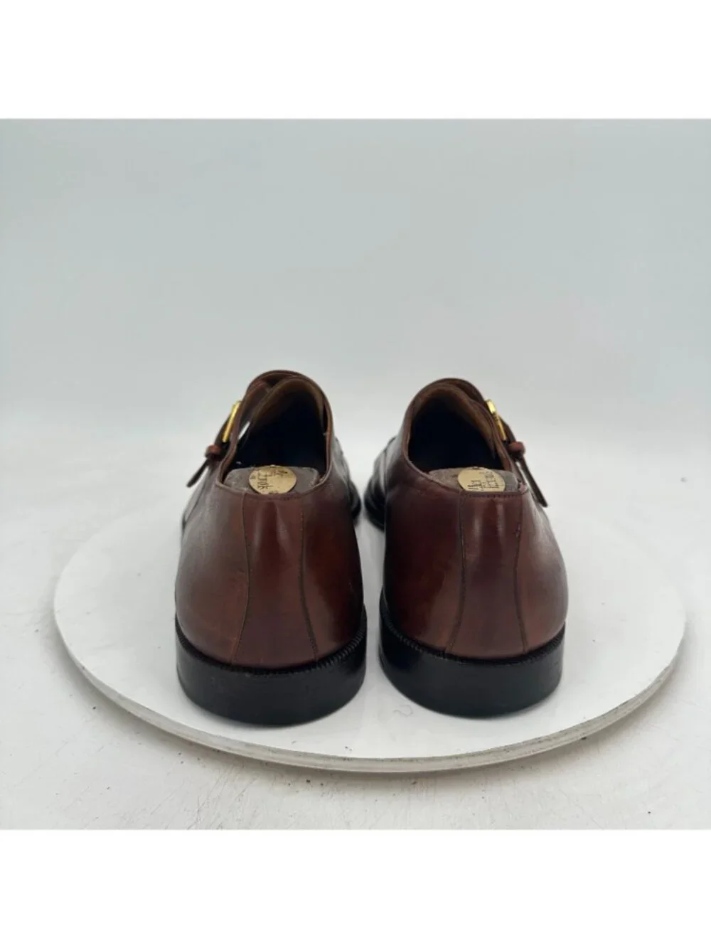 Mezlan Winthrop Men Size 12M Brown Leather Split Toe Single Monk Dress Shoes